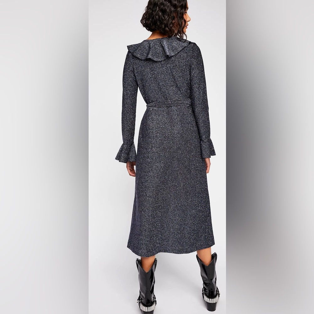 Free people one more time lurex wrap dress. Size small - Picture 3 of 4